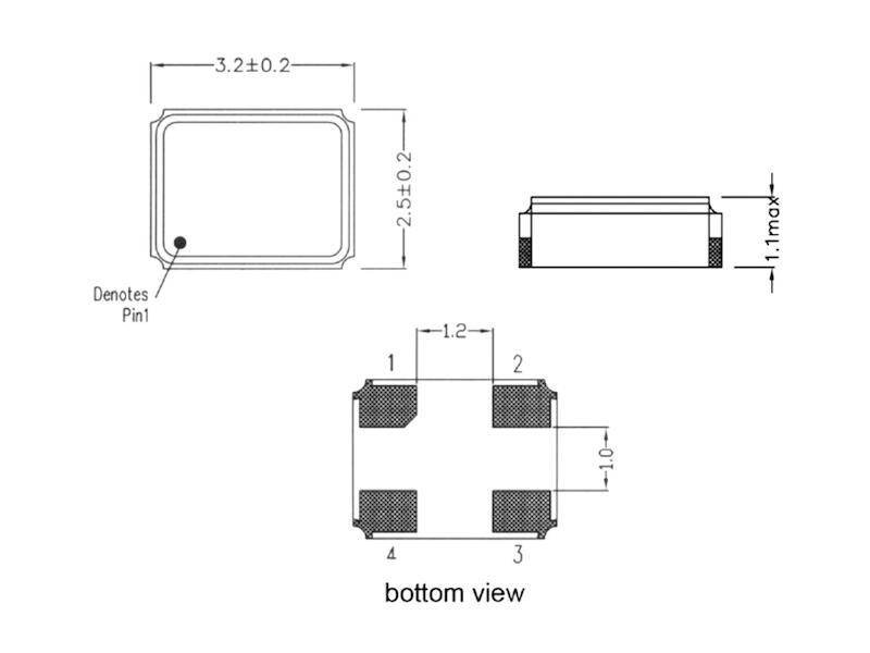 auris SMD Quarz-Oszillator AQO 3225 Bauform 3,2 x 2,5 mm 24,0 MHz ± 50 ppm-2