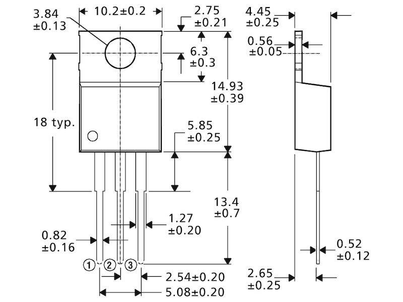 Festspannungsregler positiv 5 V 1 A TO 220-3