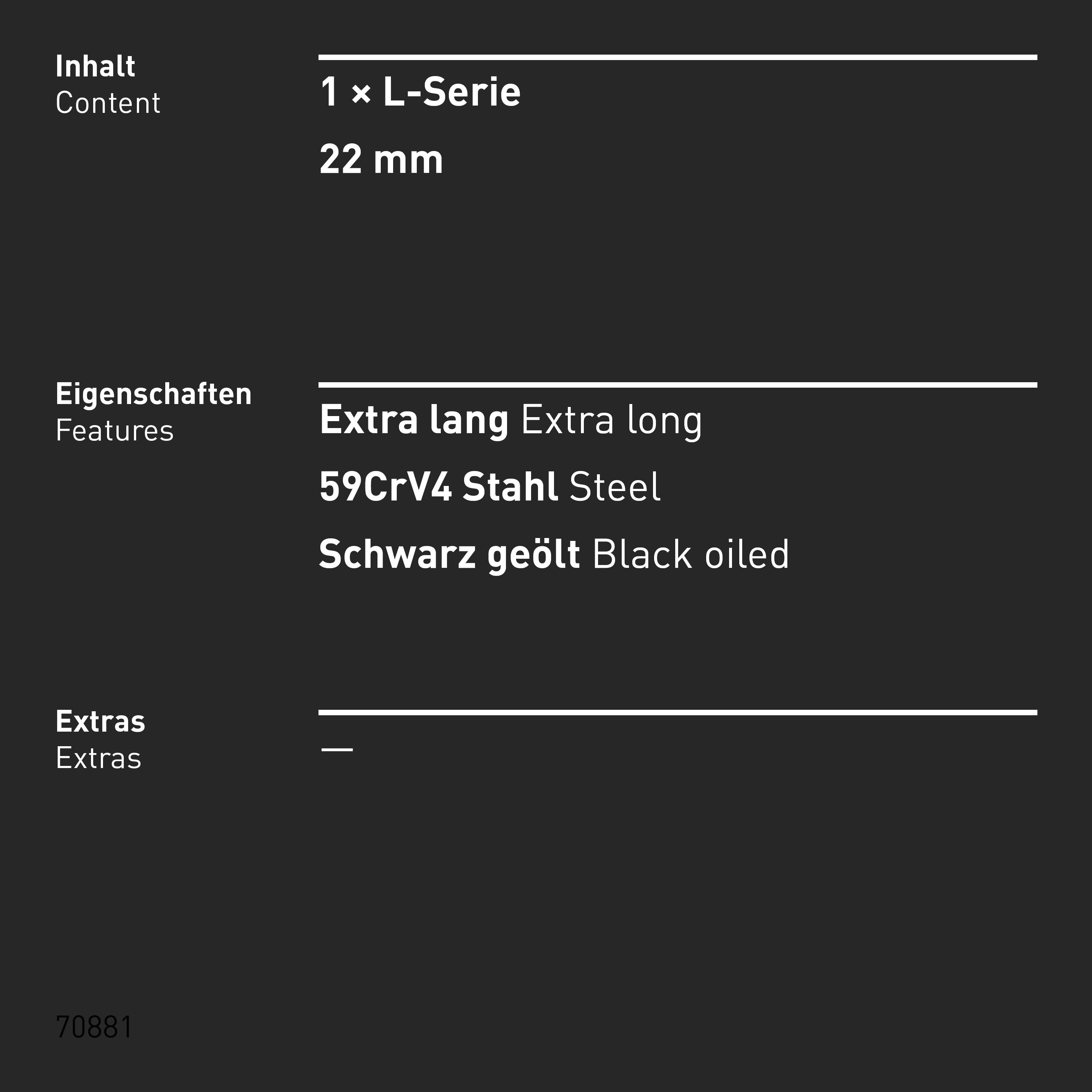 INBUS® Innen-Sechskant Winkelschraubendreher 22 mm - Ausführung extra lang, schwarz geölt | Made in Germany-3