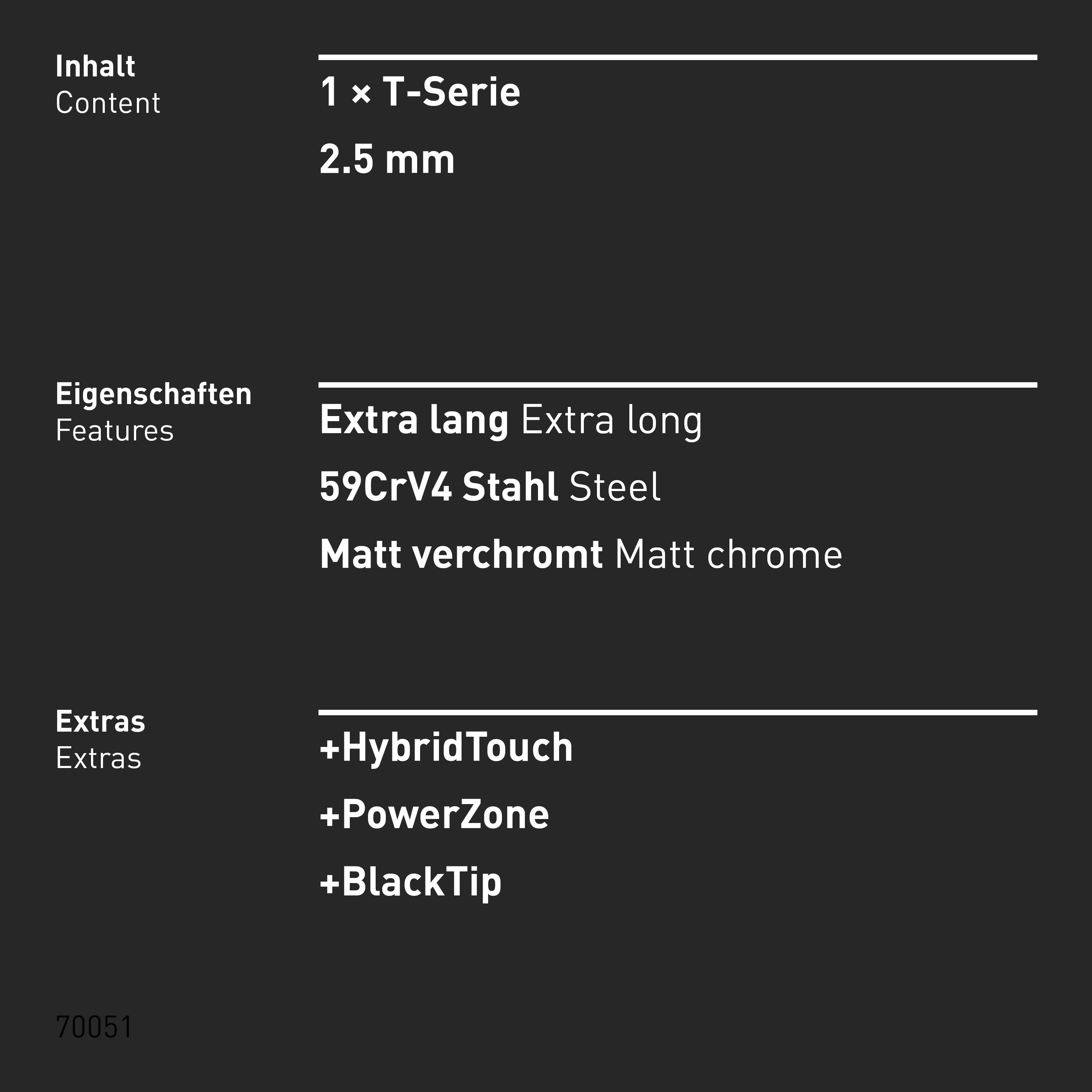 INBUS® Innen-Sechskant Schraubendreher mit T-Griff HybridTouch - Schlüsselweite: 2,5 mm - Klingenlänge: 125 mm-3