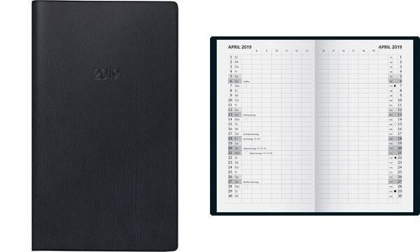 Glocken Taschenkalender "Monatssichtkalender", 2019, schwarz (6280077)-1