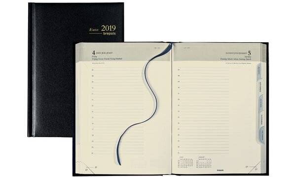 brepols Buchkalender "EURO" 2019, schwarz (75005586)-0
