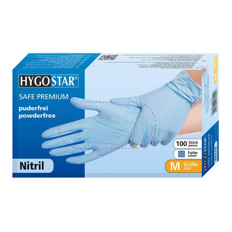 HYGOSTAR Nitril-Handschuh Safe Premium, XL, blau, puderfrei-0