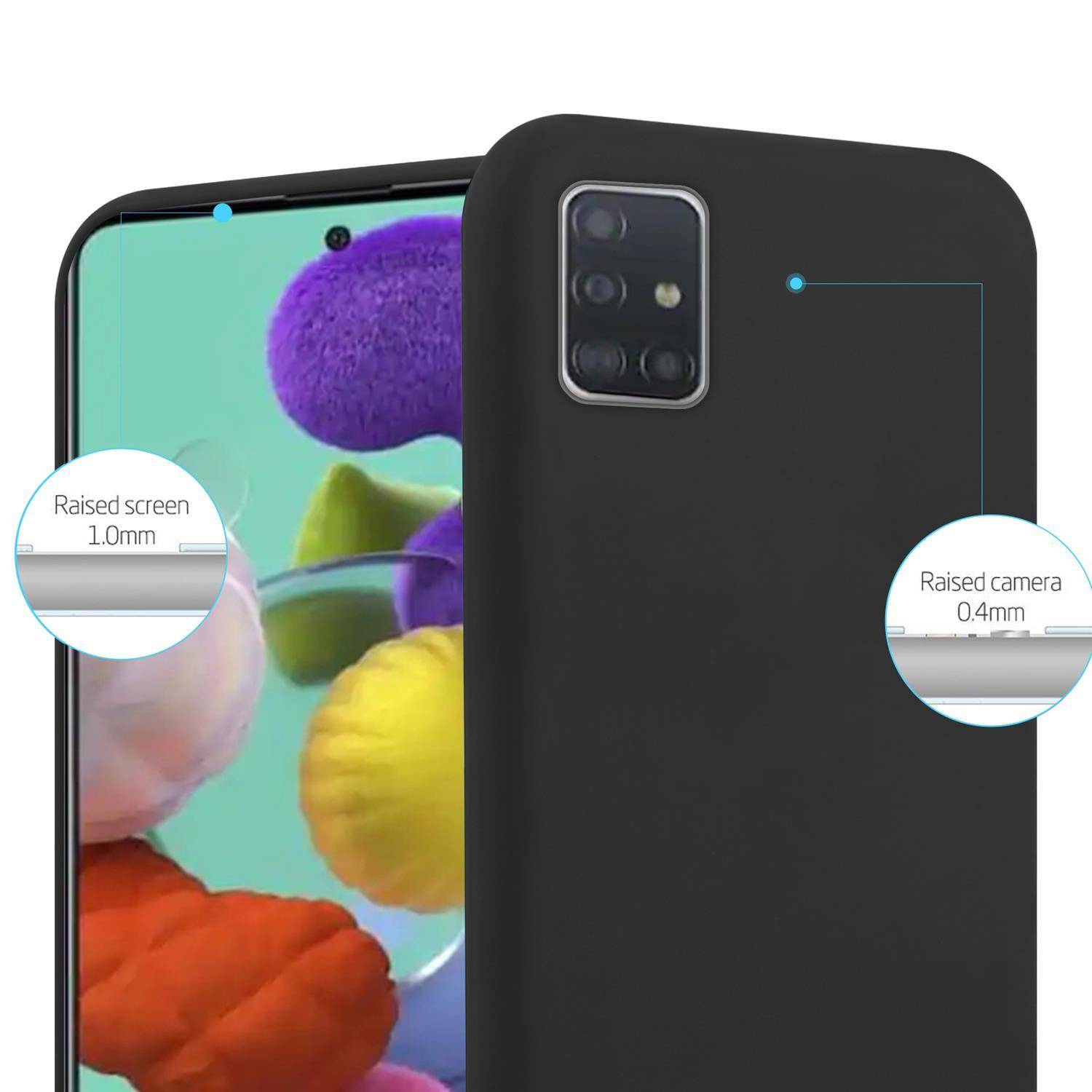 Cadorabo Hülle für Samsung Galaxy A52 (4G / 5G) / A52s Schutzhülle in Schwarz Handyhülle TPU Silikon Etui Case Cover-3
