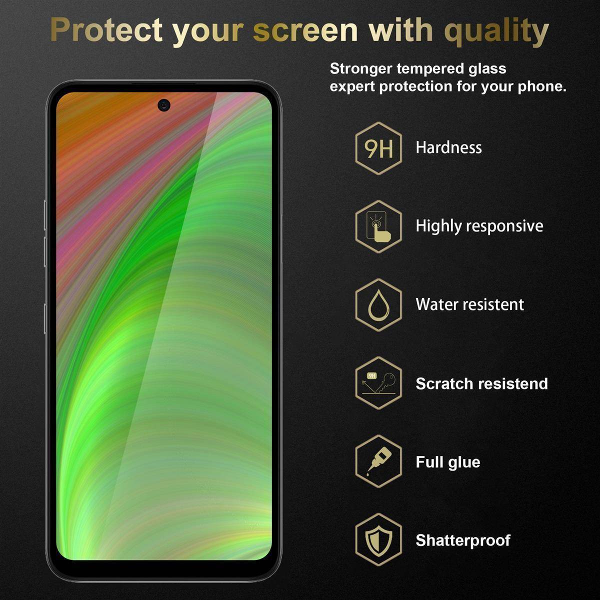Cadorabo Panzerfolie für Samsung Galaxy S21 Schutzfolie in Schwarz Vollbild Folie Tempered Display Schutzglas-2