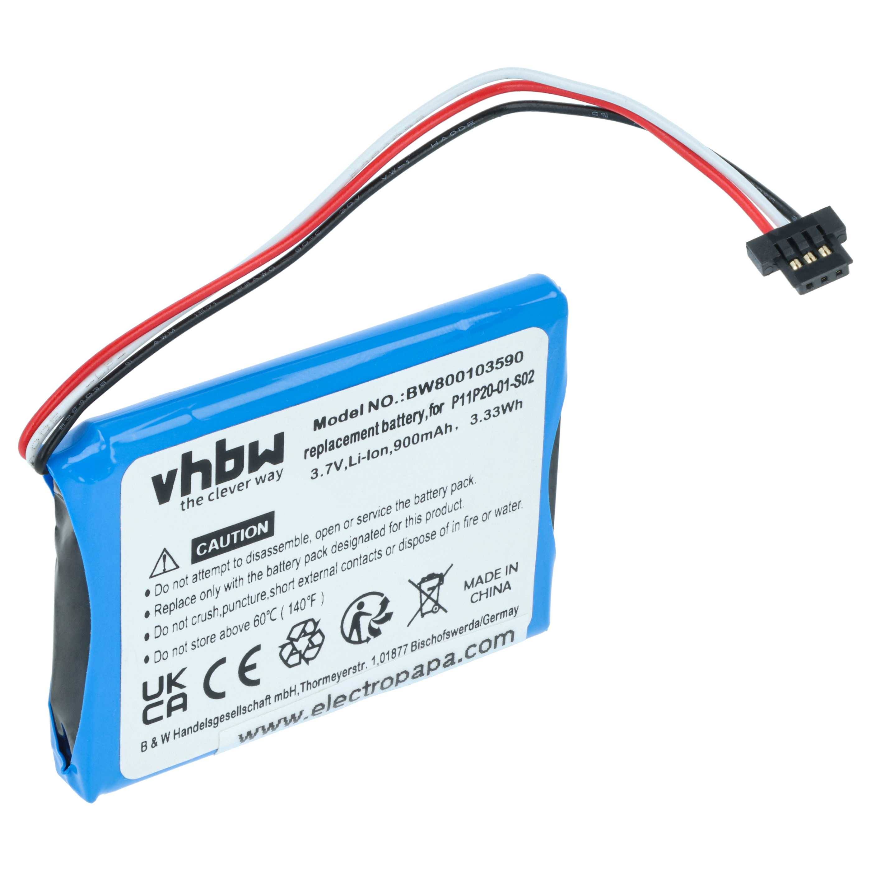vhbw Akku Ersatz für TomTom P11P20-01-S02 | für GPS Navigation Navi (900 mAh, 3,7 V, Li-Ion)-0
