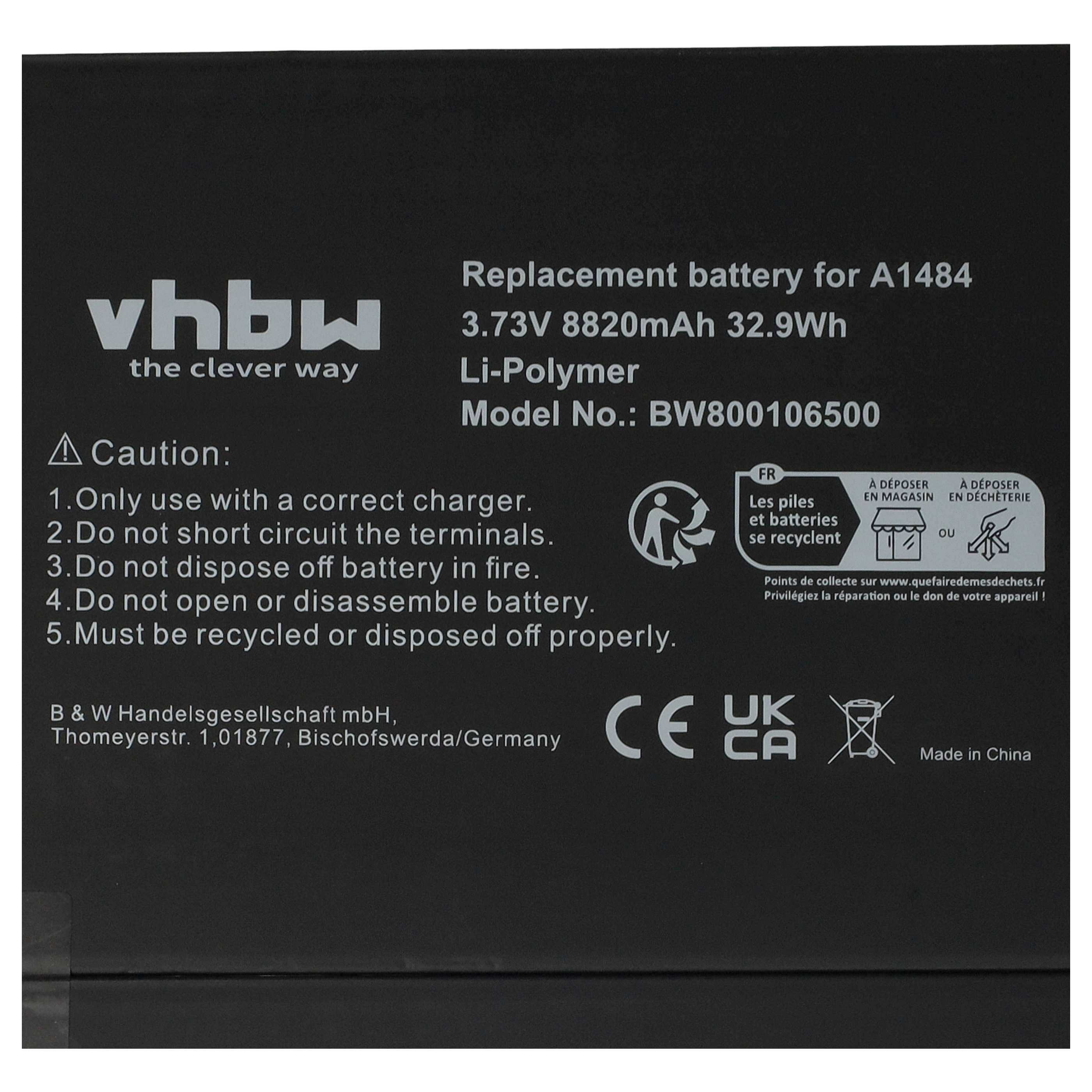 vhbw Akku kompatibel mit Apple iPad MD790LL/A | MD789LL/A, ME906LL/A, ME898LL/A, ME991LL/A, MD788LL/A Tablet Pad (8820-4