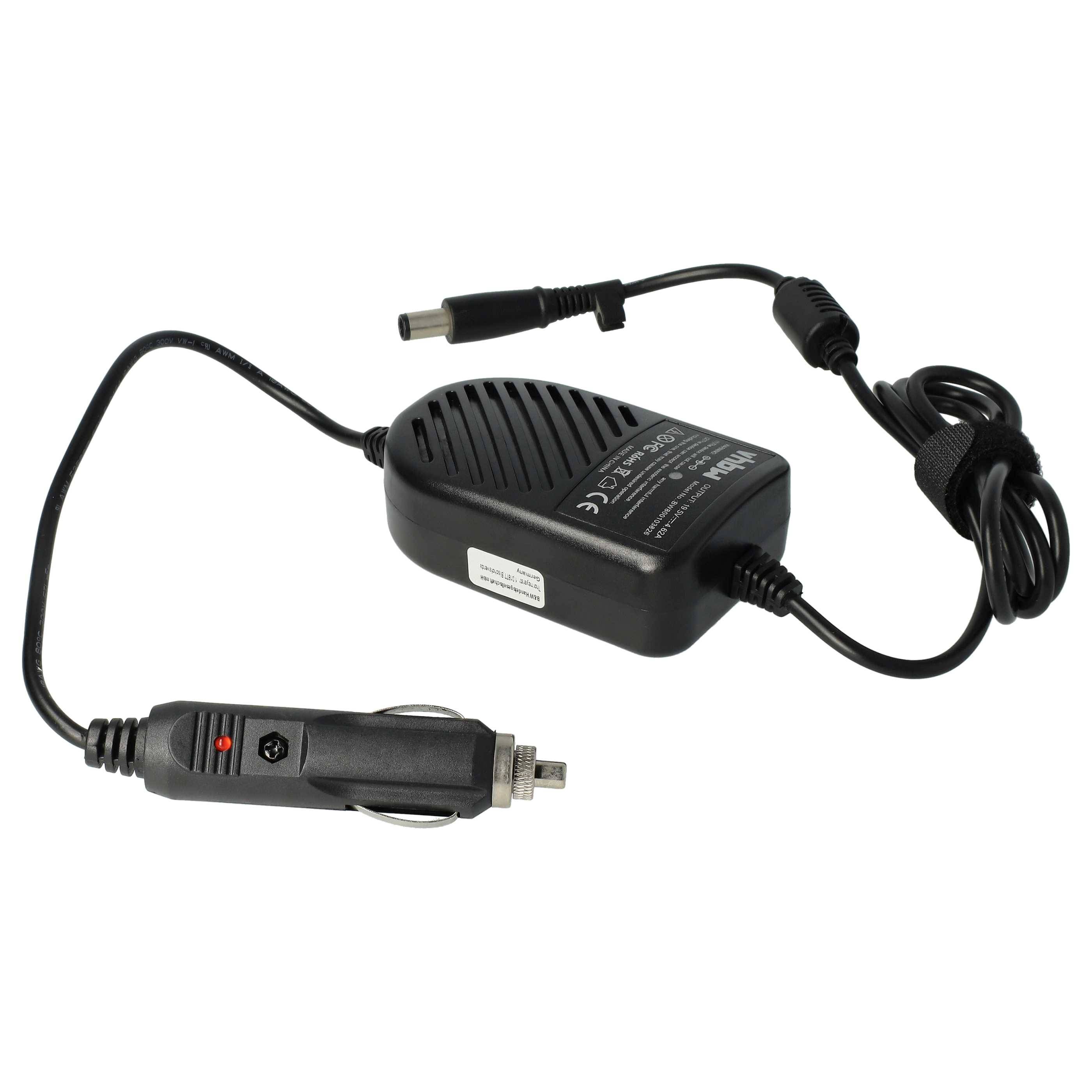 vhbw KFZ-Ladekabel kompatibel mit Dell Studio 1747 | 1745 Notebook - 12V Ladegerät Schwarz 4.62 A-0