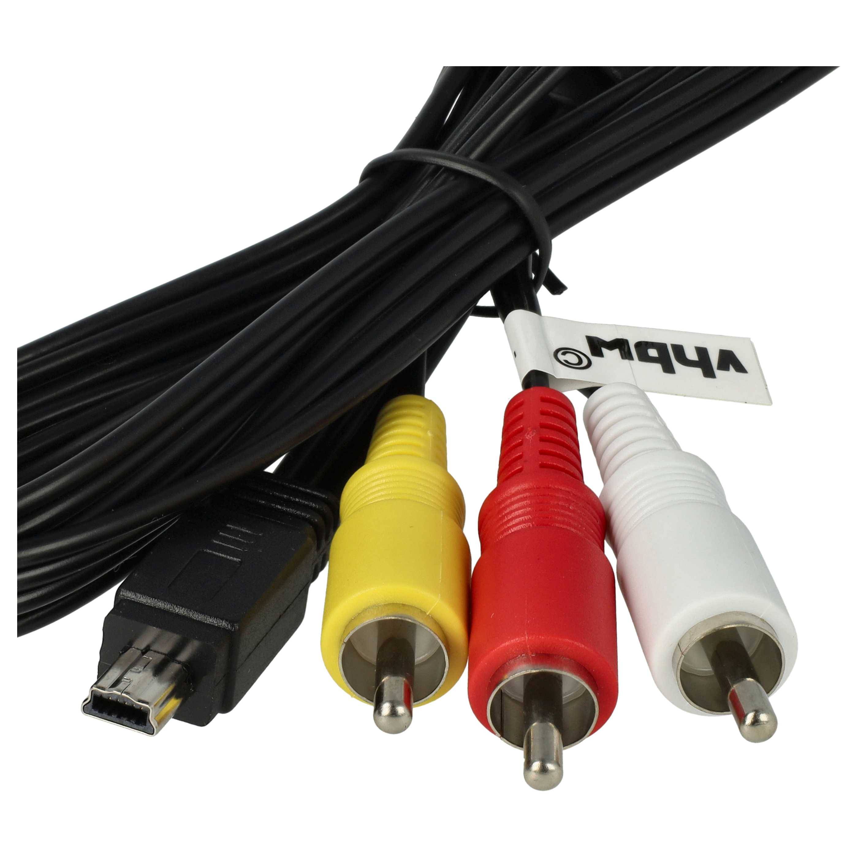 vhbw Audio Video AV Composite Kabel kompatibel mit Canon Powershot G1 X | G10, G11, G12, G7, G7X, S100, S110, S90, S95-4