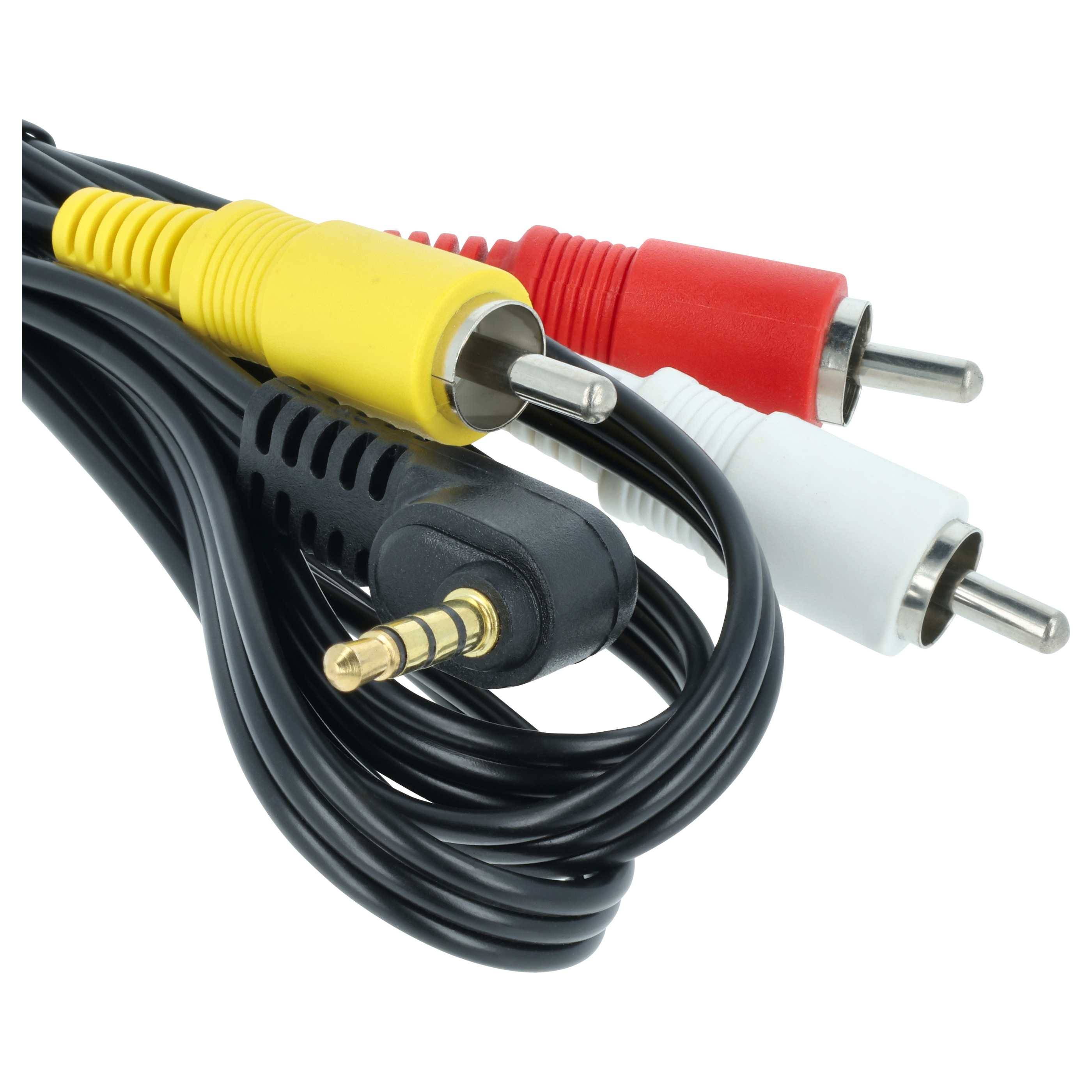 vhbw Audio Video AV Composite Kabel kompatibel mit Sony DSC-W35 | DSC-W40, HDR-FX1 Kamera, Digitalkamera-3