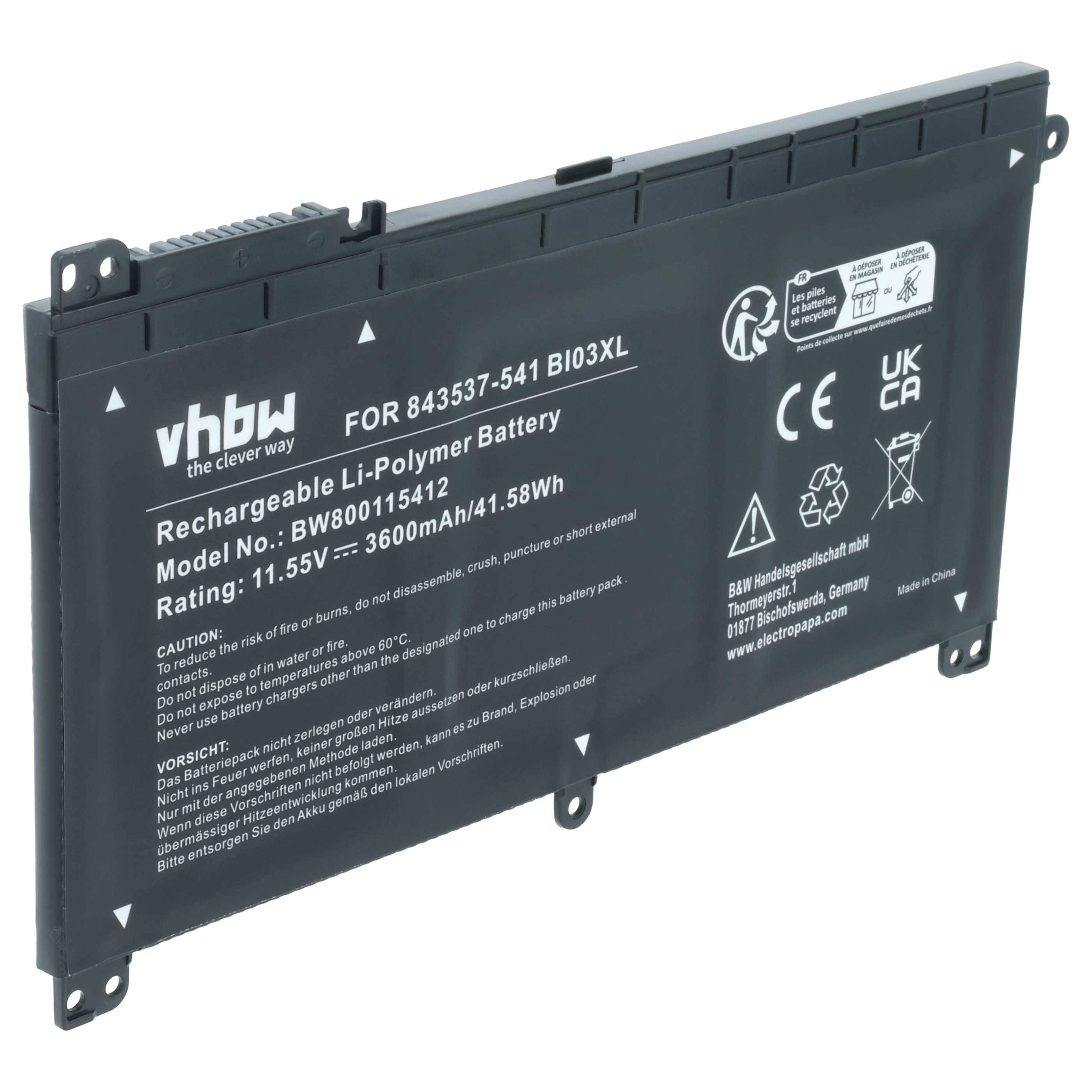 vhbw Akku kompatibel mit HP Pavilion 13-U013NA | M3-U001DX, X360 13-U000NE, M3-U, X360 13-U000NG Notebook (3600 mAh, 11-0