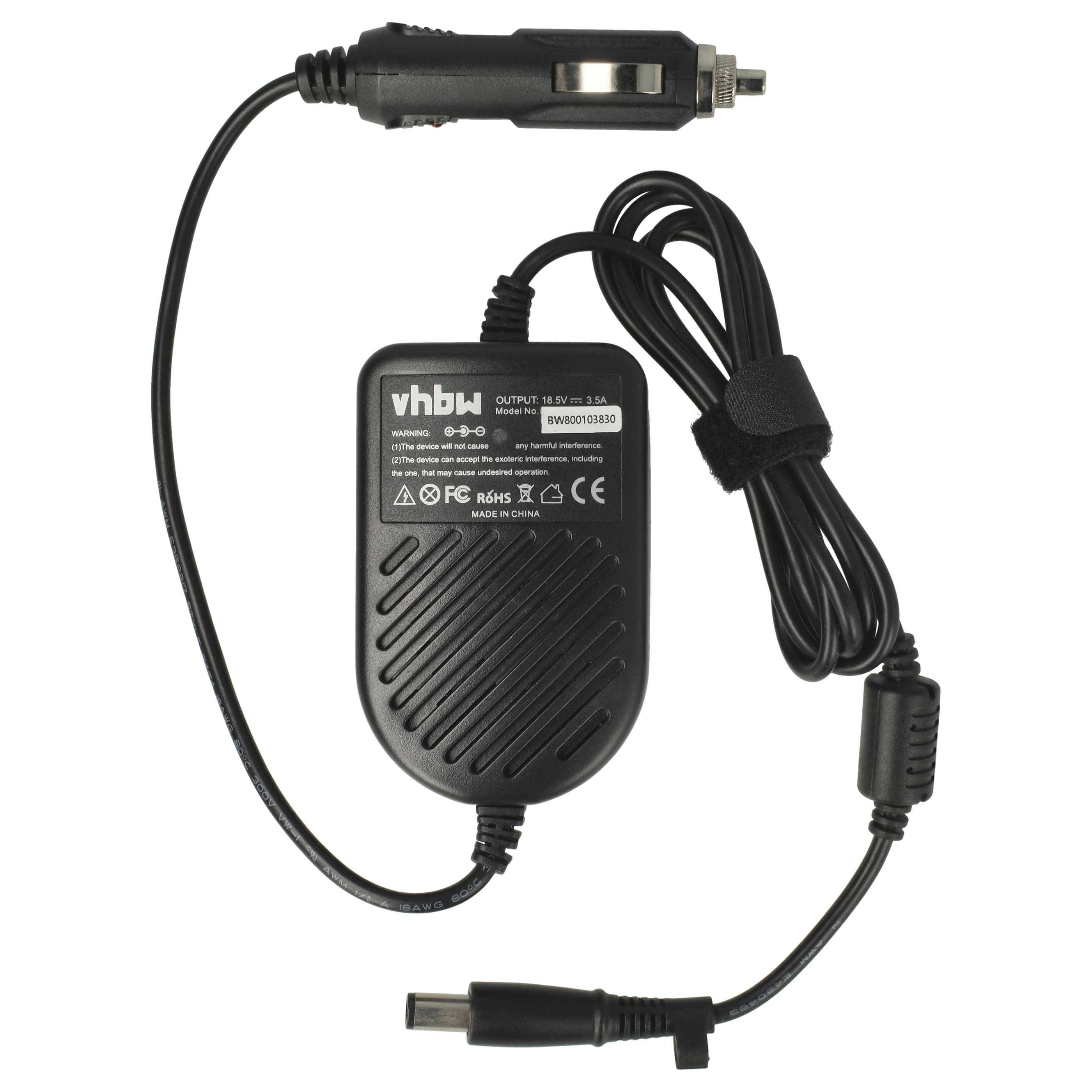 vhbw KFZ-Ladekabel Ersatz für HP PA-1900-18H2 | PPP014H-S, PPP014L-S, PPP014L-SA für Notebook - 12V Ladegerät Schwarz 3-0