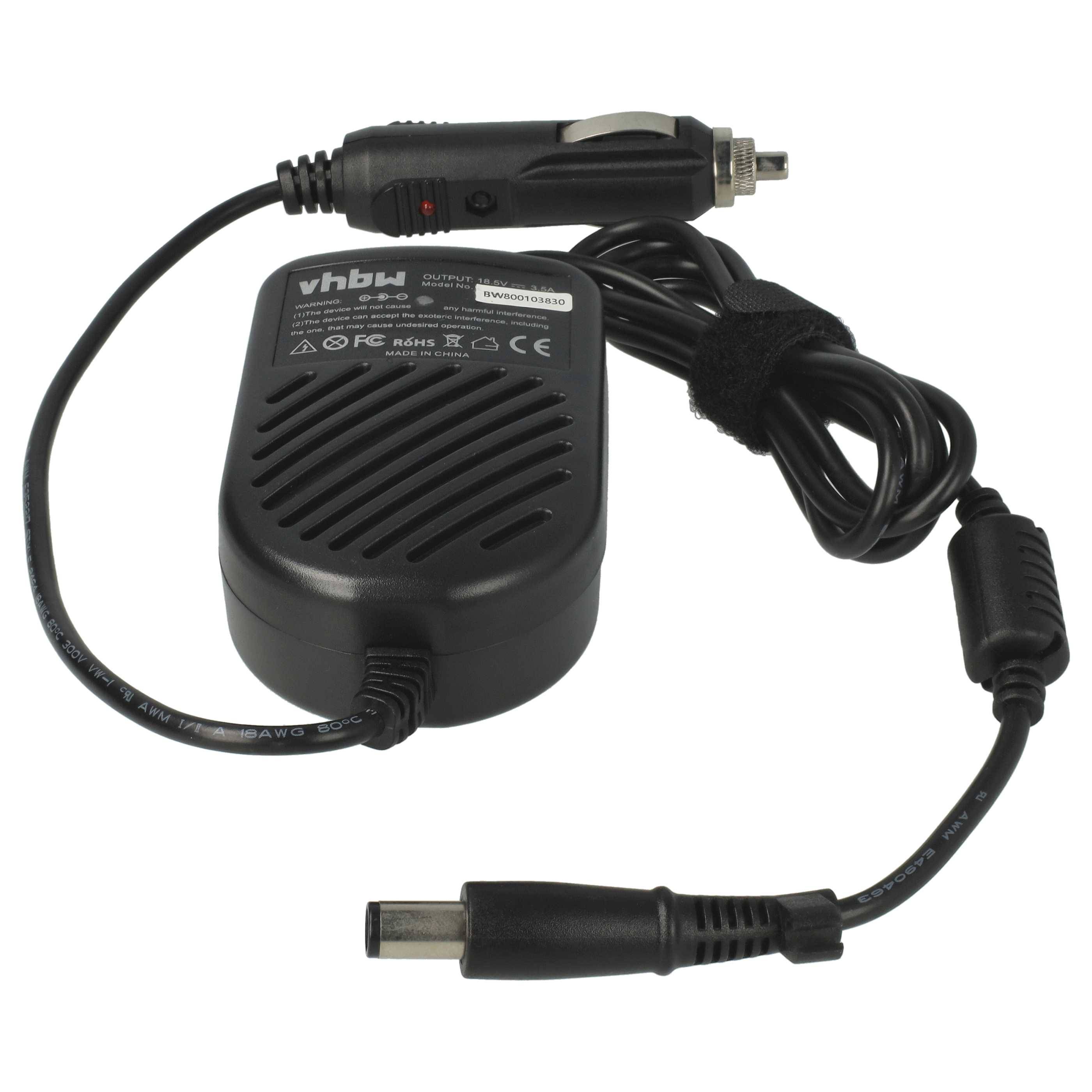 vhbw KFZ-Ladekabel Ersatz für HP PA-1900-18H2 | PPP014H-S, PPP014L-S, PPP014L-SA für Notebook - 12V Ladegerät Schwarz 3-1