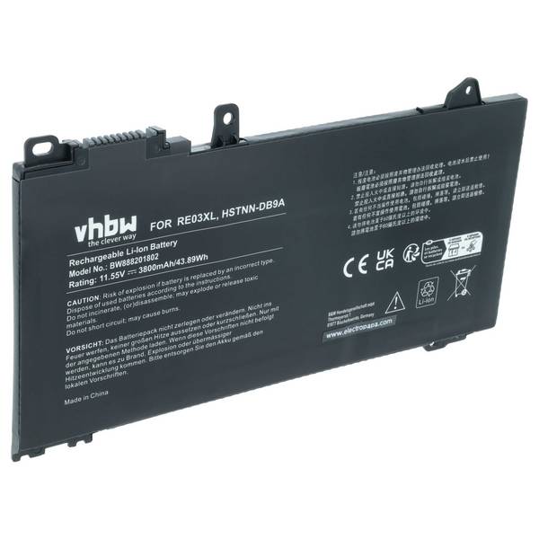 vhbw Akku kompatibel mit HP ProBook 430 G6-7XB74EC | 430 G6-7XU37EC, 430 G6-7WP03PA Notebook (3800 mAh, 11,55 V