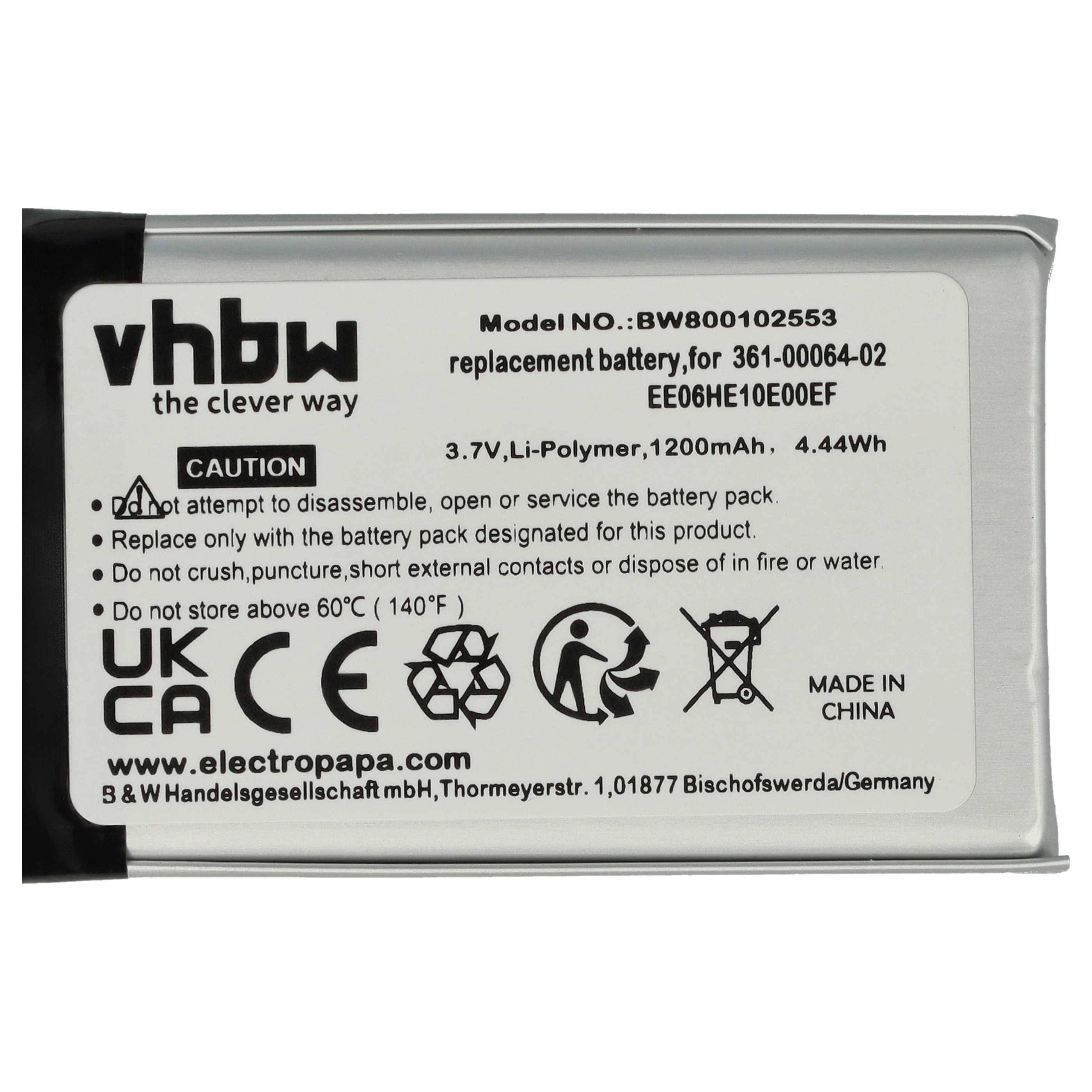 vhbw Akku kompatibel mit Garmin Nüvi 3790LMT | 3790T GPS Navigation Navi (1200 mAh, 3,7 V, Li-Polymer)-4