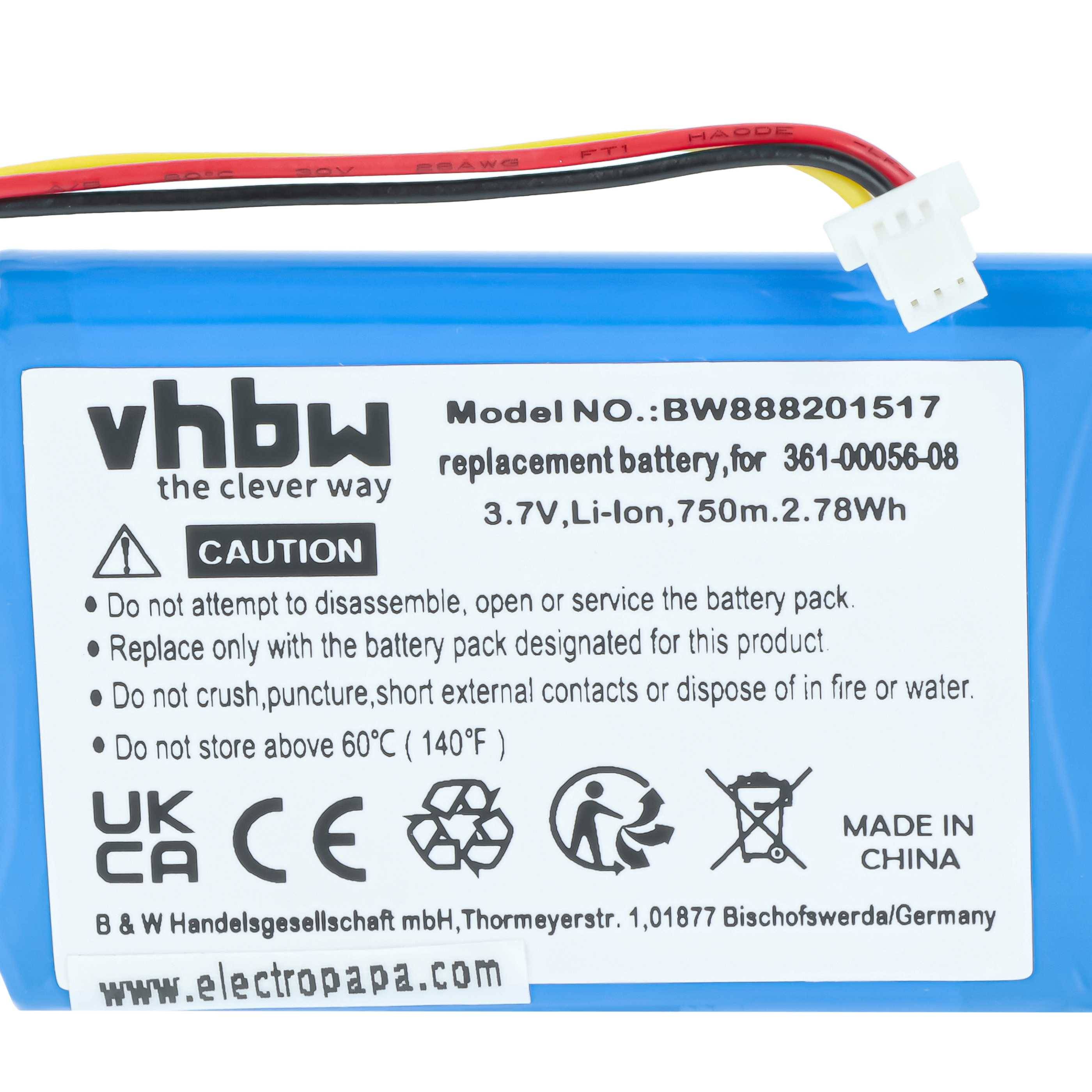 vhbw Akku kompatibel mit Garmin Nüvi 68LMT | GPS Navigation Navi (750 mAh, 4,2 V, Li-Polymer)-3