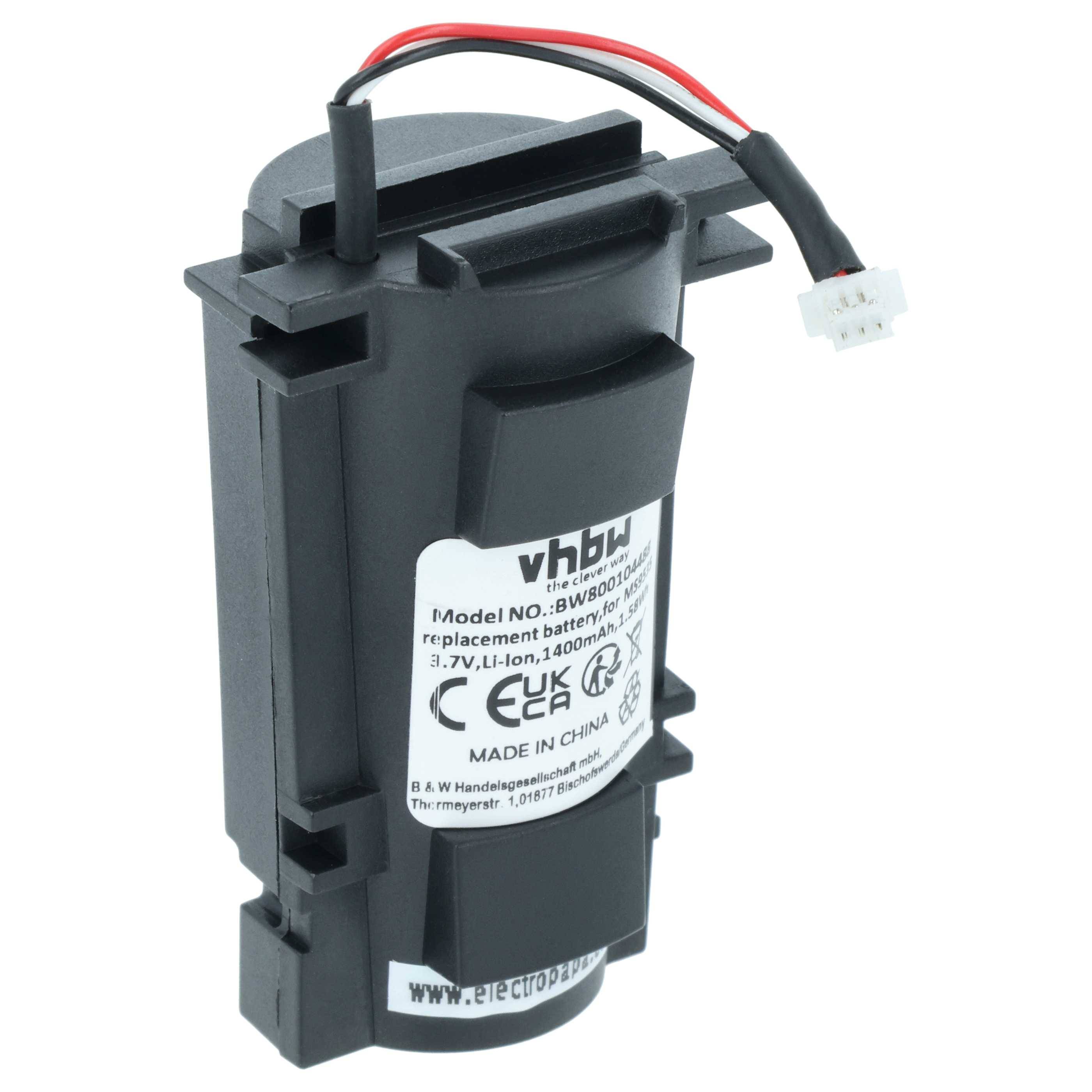 vhbw Akku kompatibel mit Metrologic MS9535 VoyagerBT | MS9535, MS9535BT Barcodescanner POS (1400 mAh, 3,7 V, Li-Ion)-0