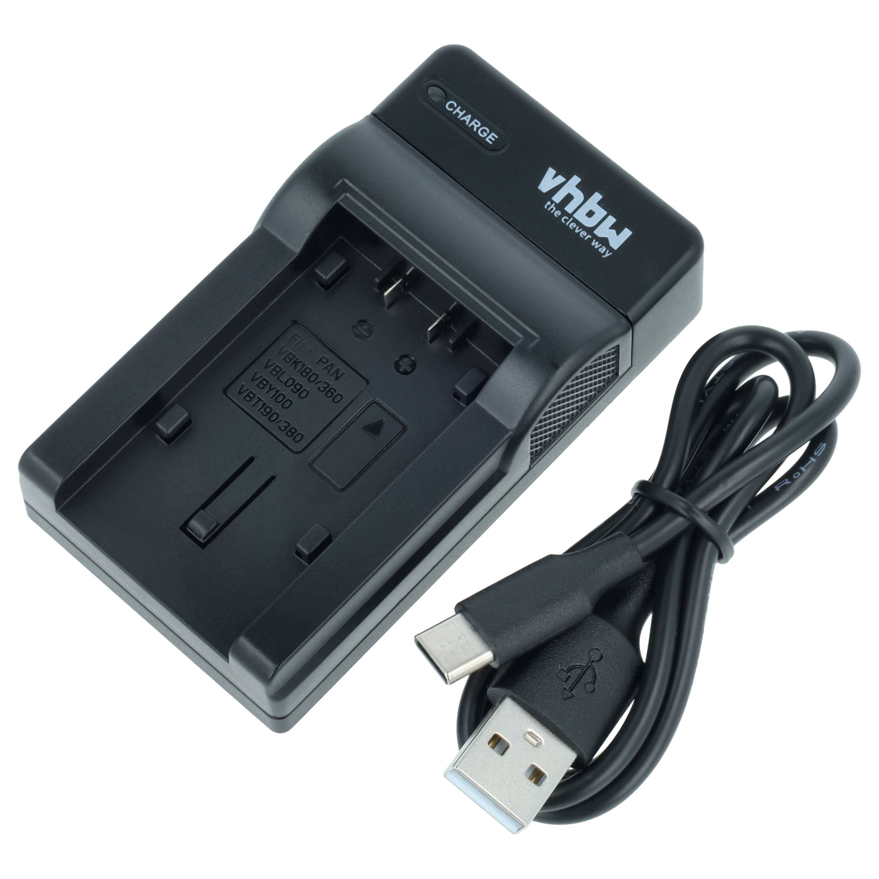 vhbw USB-C Ladegerät kompatibel mit Panasonic HC-V500 | HC-V100M, HC-V100, HC-V10 Kamera Camcorder - Ladeschale + USB-C-0