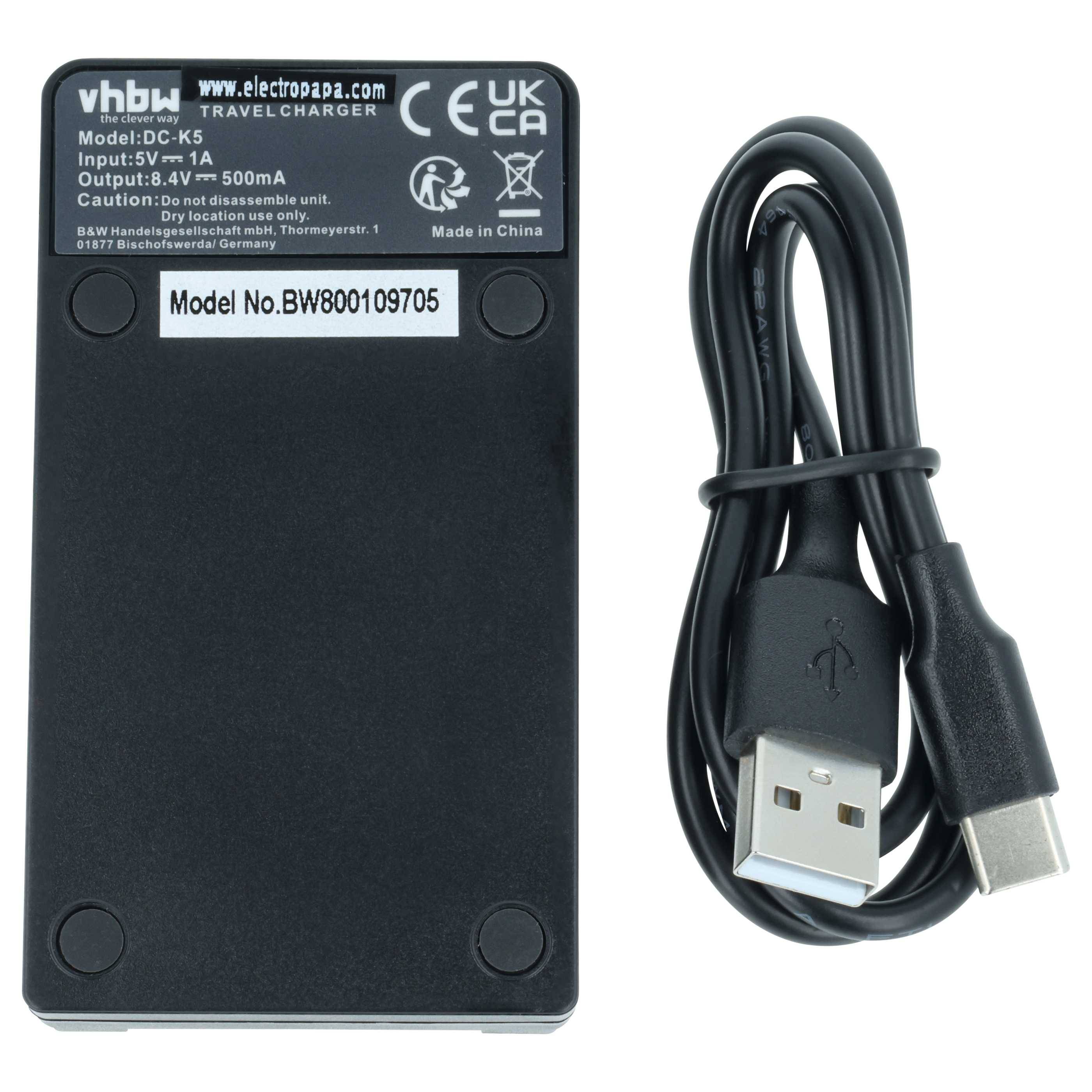 vhbw USB-C Ladegerät kompatibel mit Canon Legria FS46, HF20, FS406, HF100, HF11 HD, HF10 Kamera Camcorder - Ladeschale +-1