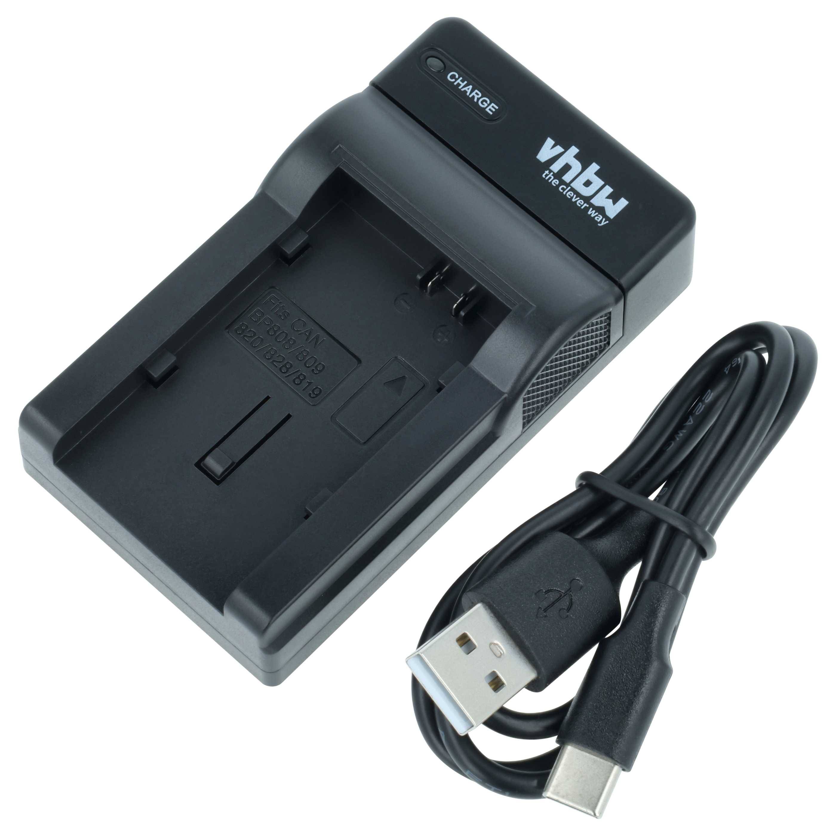 vhbw USB-C Ladegerät kompatibel mit Canon Legria FS46, HF20, FS406, HF100, HF11 HD, HF10 Kamera Camcorder - Ladeschale +-0