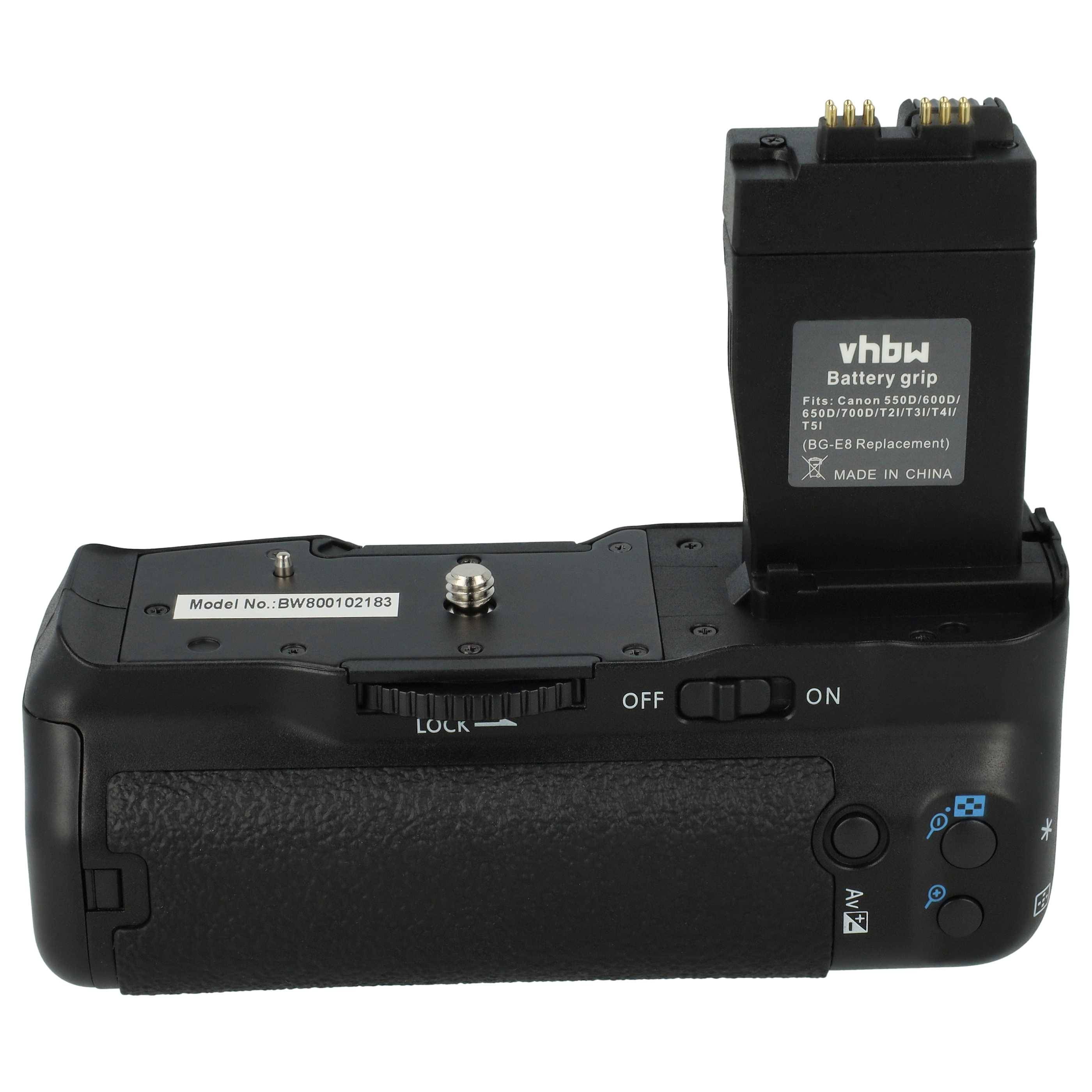 vhbw Batteriegriff kompatibel mit Canon EOS Rebel T4i | Rebel T5i Kamera Spiegelreflexkamera DSLR, Kunststoff / Metall-2