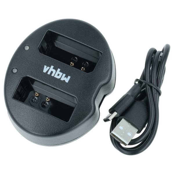 vhbw Dual USB-C Ladegerät kompatibel mit Canon EOS 3000D | 4000D, Kiss X70, Kiss X50, Kiss X80, Kiss X90 Kamera -
