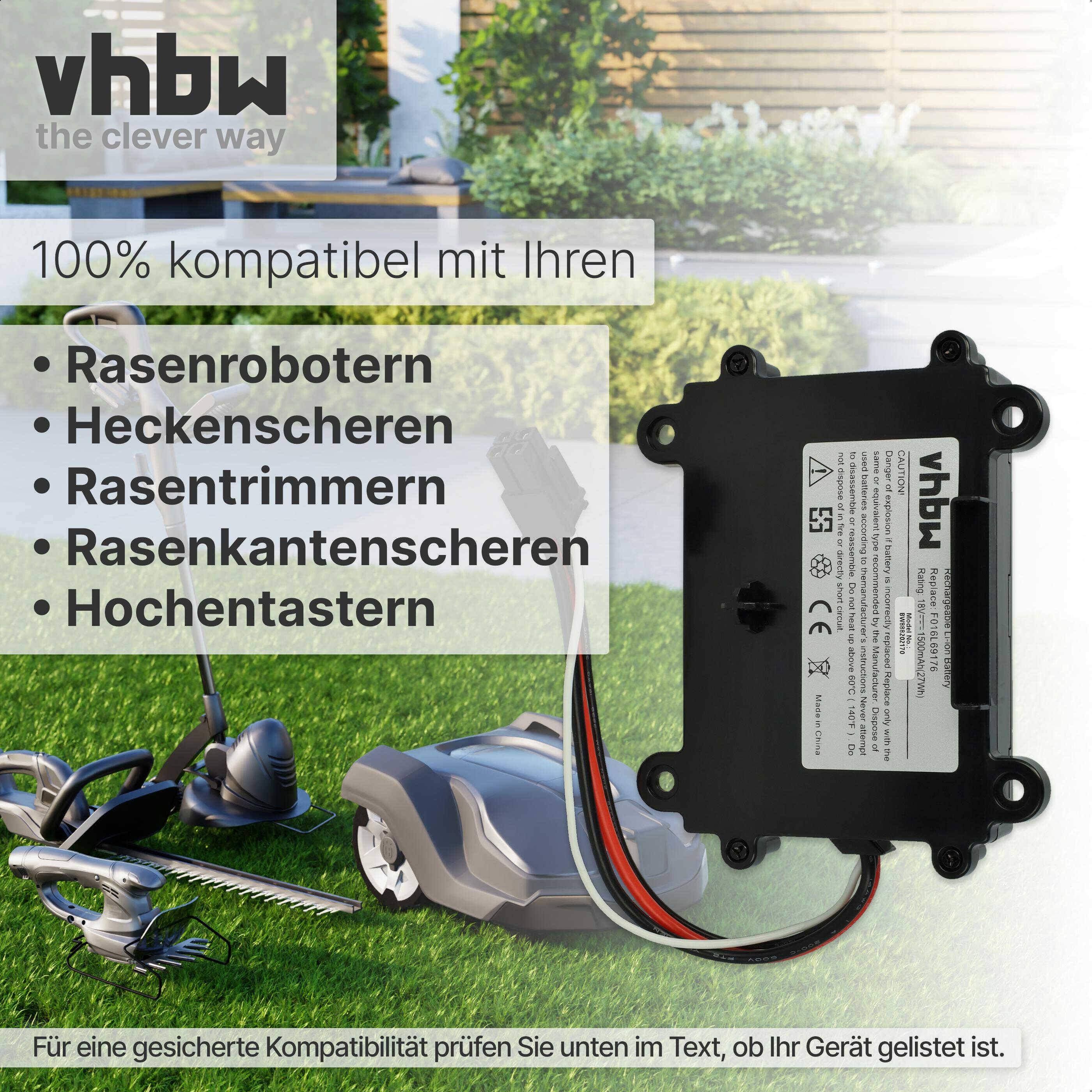 vhbw Akku kompatibel mit Bosch Indego S 500 | Rasenmäher (1500mAh 18V Li-Ion)-1