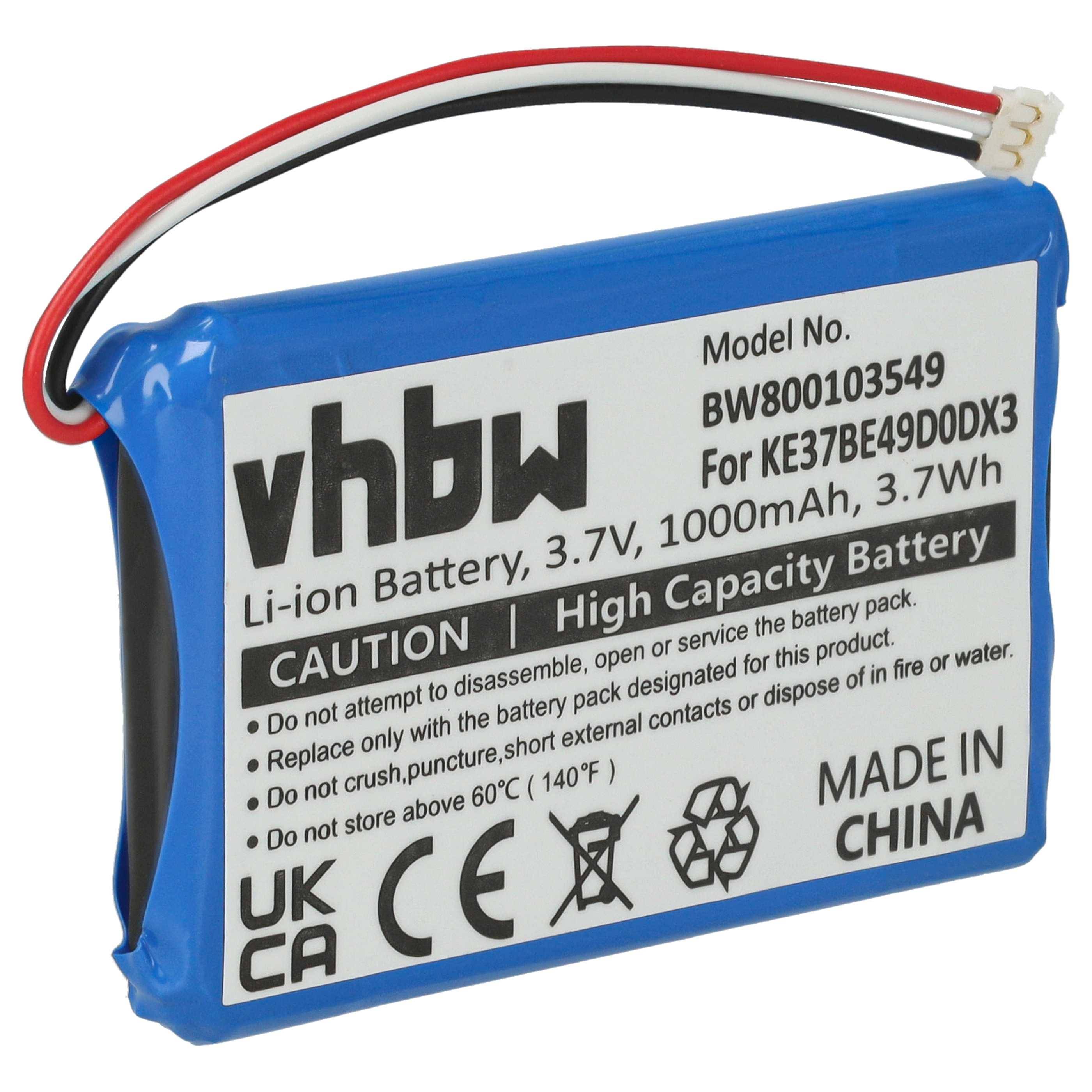vhbw Akku kompatibel mit Garmin Edge Touring | Touring Plus, 800, 810 GPS Navigation Navi (1000 mAh, 3,7 V, Li-Ion)-0