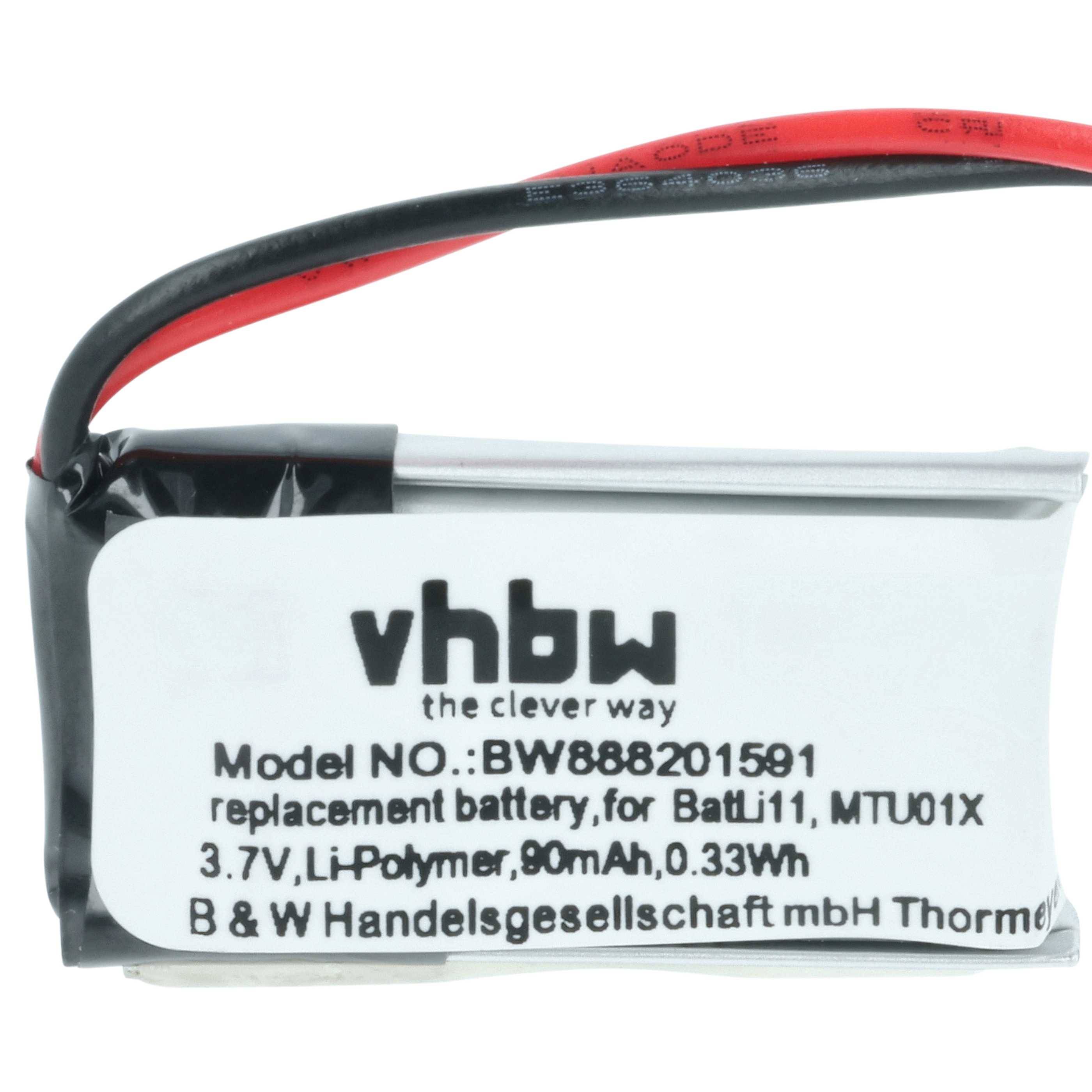 vhbw 2x Akku kompatibel mit Diagral DIAG44ACX | TF410X Alarmanlage, Alarmsystem (90 mAh, 3,7 V, Li-Polymer)-3