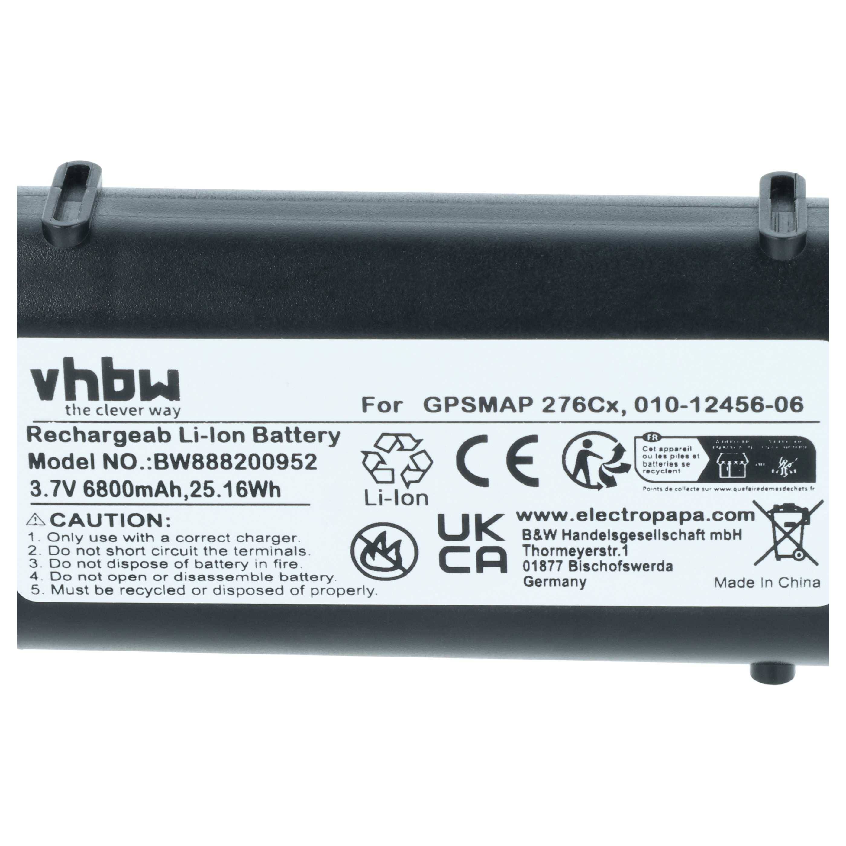 vhbw Akku kompatibel mit Garmin GPSMap 276Cx GPS Tracker | Navigationsgeräte (6800 mAh, 3,7 V, Li-Ion)-3