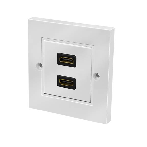 LogiLink HDMI Wanddose mit 2 x HDMI Kupplung Buchse/Buchse, weiß