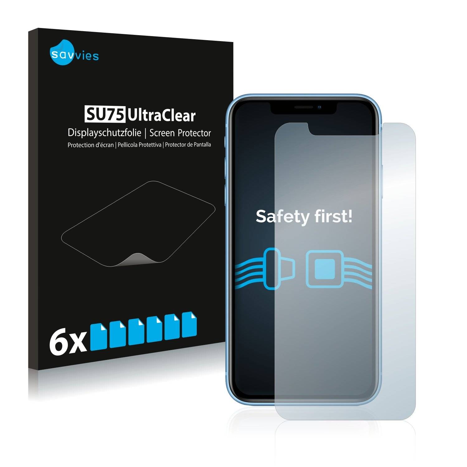 6x Savvies SU75 Displayschutzfolie für Apple iPhone-0