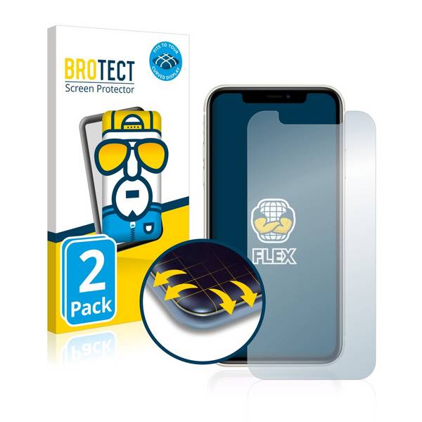 2x BROTECT Flex Full-Cover Displayschutzfolie für Apple iPhone