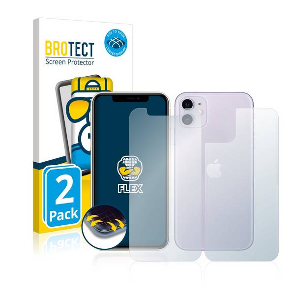 2x BROTECT Flex Full-Cover Displayschutzfolie für Apple iPhone 11 (Vorder +