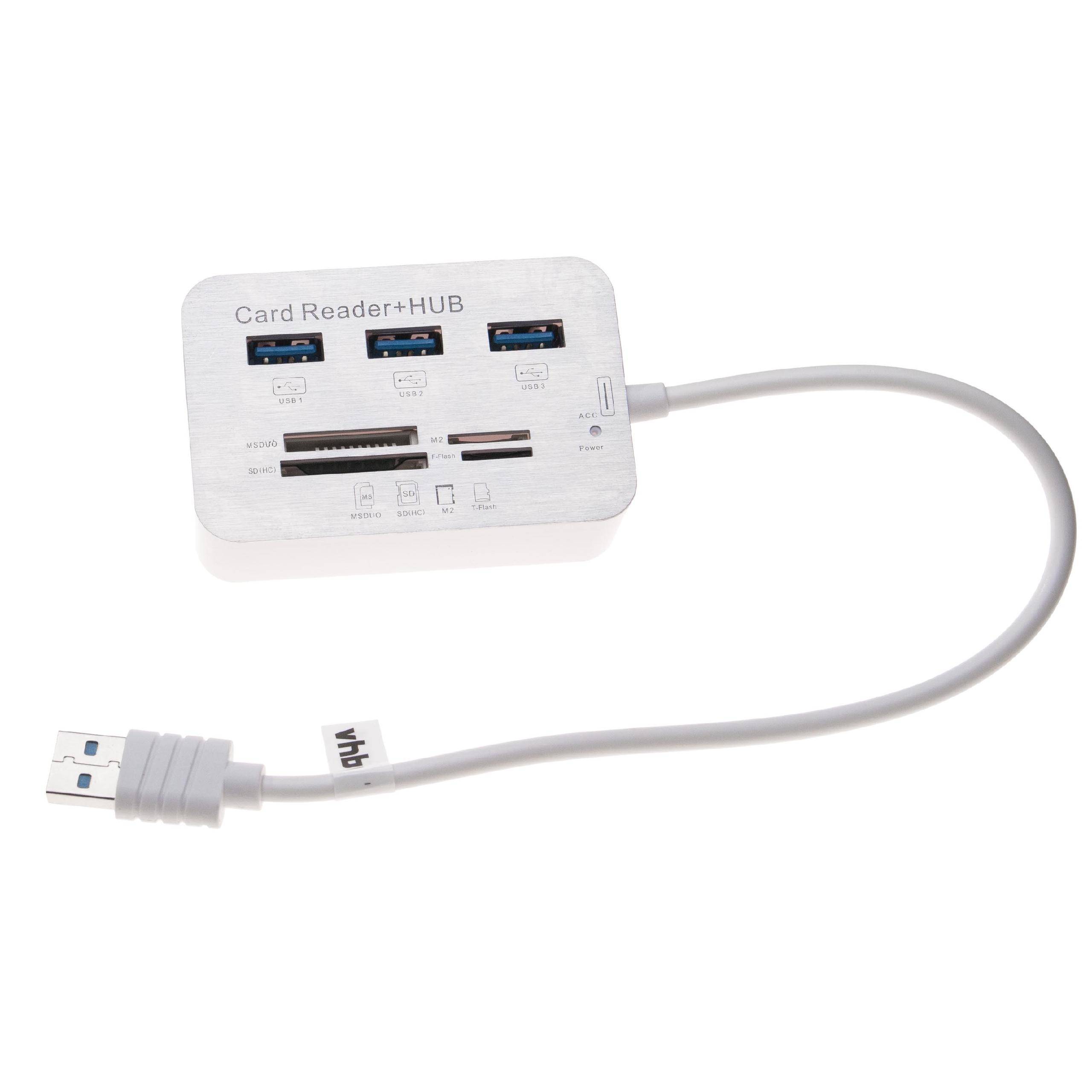 vhbw SD Kartenleser USB Hub für Speicherkarten | Smartphone, PC u.v.m.-0
