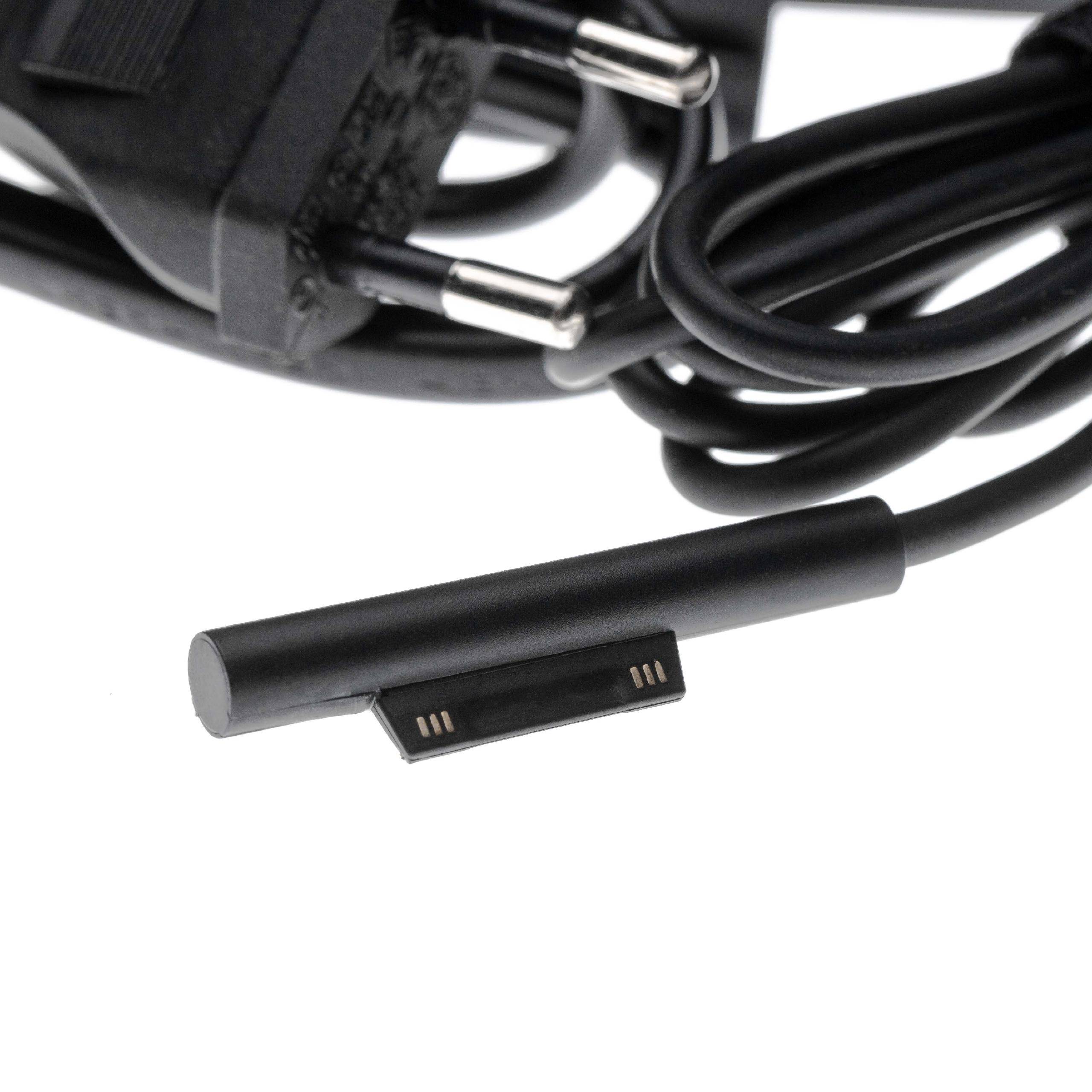 vhbw Netzteil Ladegerät kompatibel mit Microsoft Surface Pro 3, 4, 5 Tablet - mit USB Anschluss-0