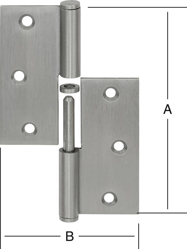 Türscharnier 90X90 mm lks. RF-0
