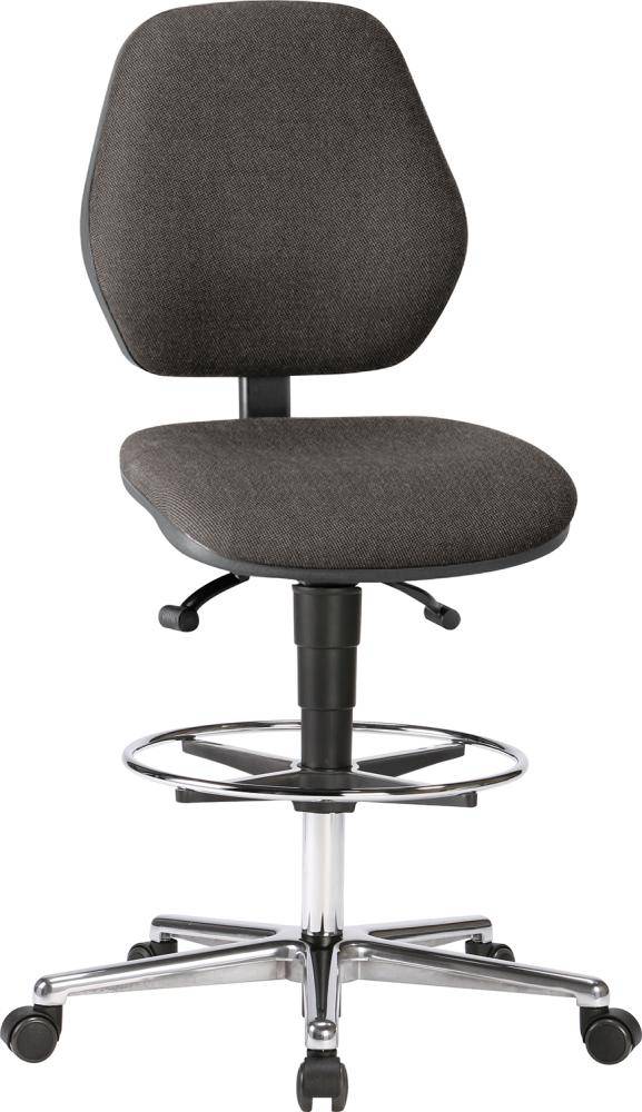 Bimos Arbeitsstuhl Stoffpolster schwarz Sitzhöhe 620-870 mm mit Rollen / Fußring-0