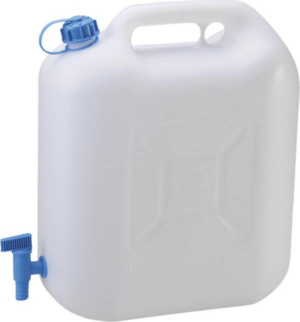Wasserkanister 22 l HD-PE natur B415xT190xH440 mm mit Ablasshahn