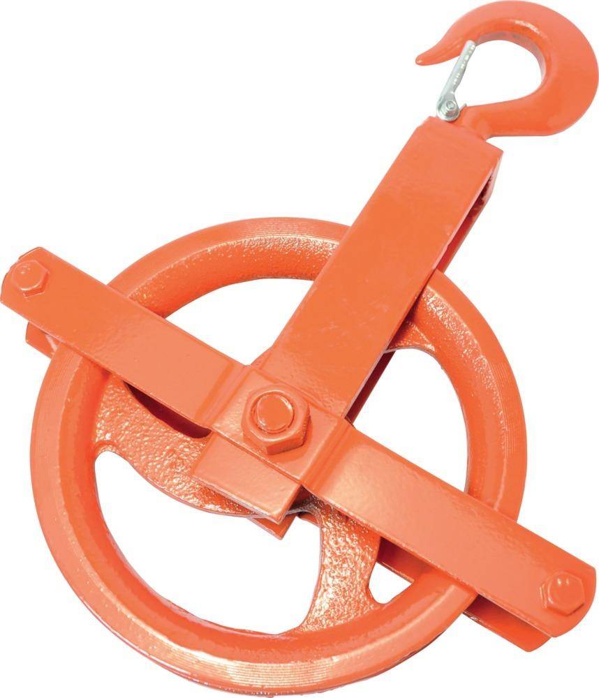 Klobenrad Stahl rot-lack. f. Seil-Ø b.25,0mm-0