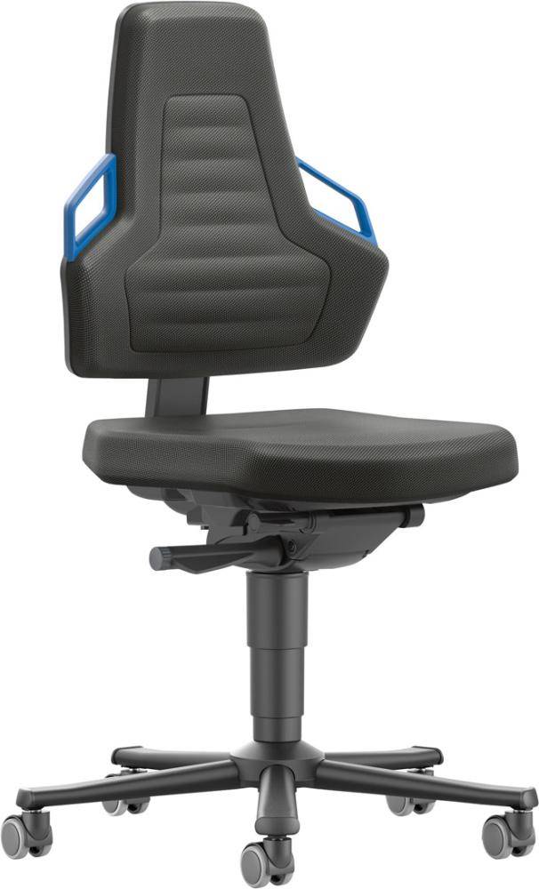 Bimos Arbeitsstuhl Nexxit 2 Griff blau Sitzhöhe 450-600 mm Stoff schwarz,mit Rollen-0
