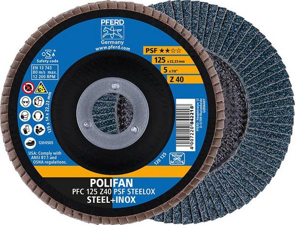 Fächerschleifscheibe Z 40PSF gerade 125mm K40 Pferd