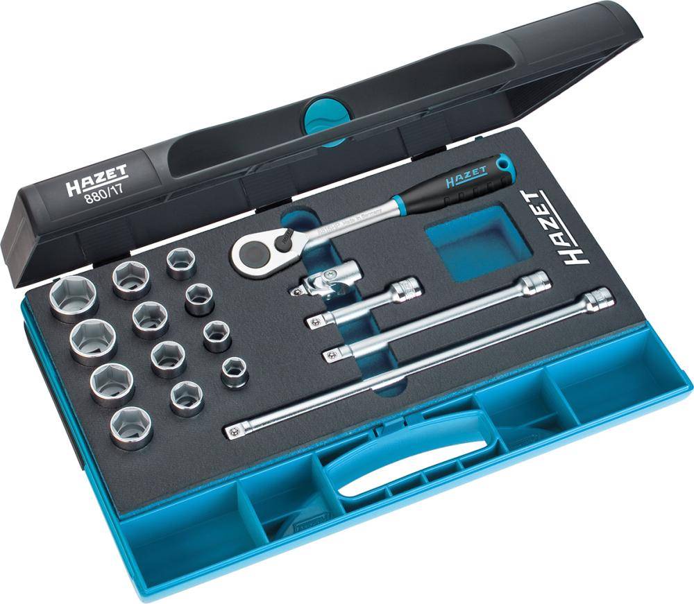 Steckschlüssel-Satz 880/17, 17-tlg. Antr. 3/8Zoll, SmartCase, Anz. WKZ:17, HAZET-0