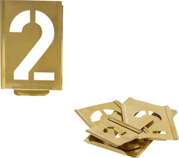 Signierschablonensatz 327 Zahlen 0-9 Schrift-H.20mm Spezialblech KUKKO