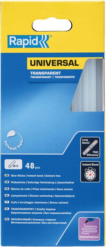 Klebesticks universal transparent Ø 12 x 190 mm48 Stk. Karton Rapid-0