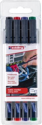 Kabelmarker-Set 8407 schwarz, rot, blau, grün edding-0