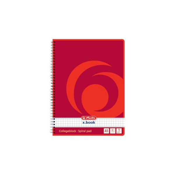 herlitz Collegeblock x.book DIN A5, 80 Blatt, kariert