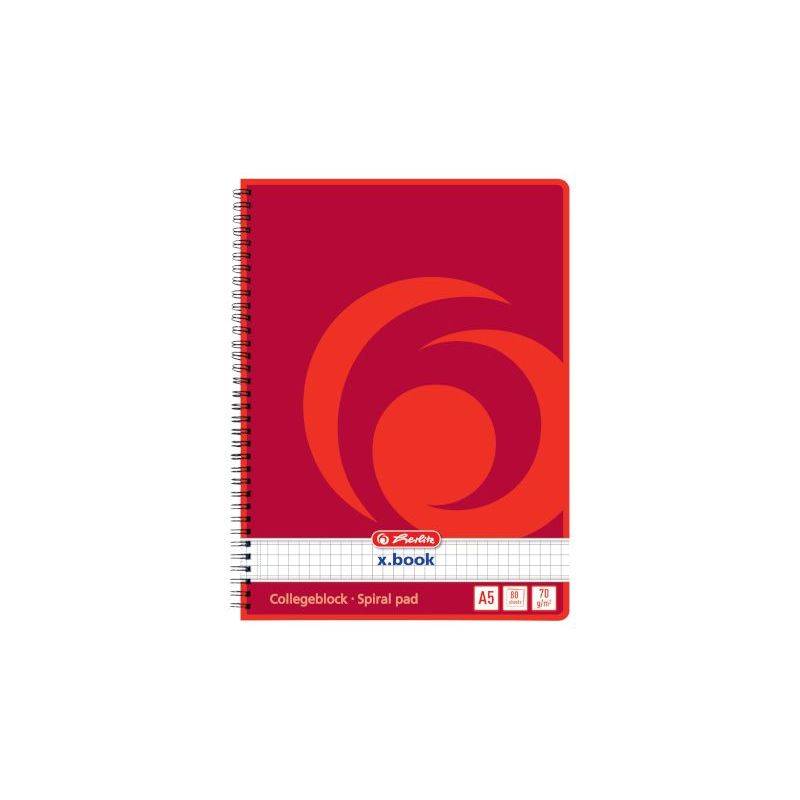 herlitz Collegeblock x.book DIN A5, 80 Blatt, kariert-0
