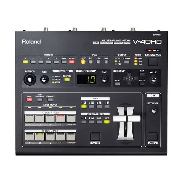 ROLAND V-40HD - 4-Kanal Multi-Format HD Video-Switcher (4x HDMI-In & 3x HDMI-Out | Embedded Audio | Frame