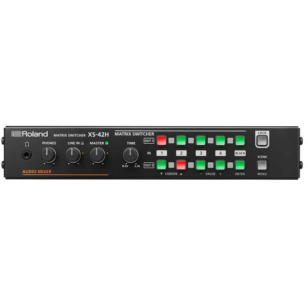 ROLAND XS-42H - Multi-Format HD Matrix Switcher (4x HDMI-In & 2x HDMI-Out | Audio-Mixer | RS-232 | LAN)